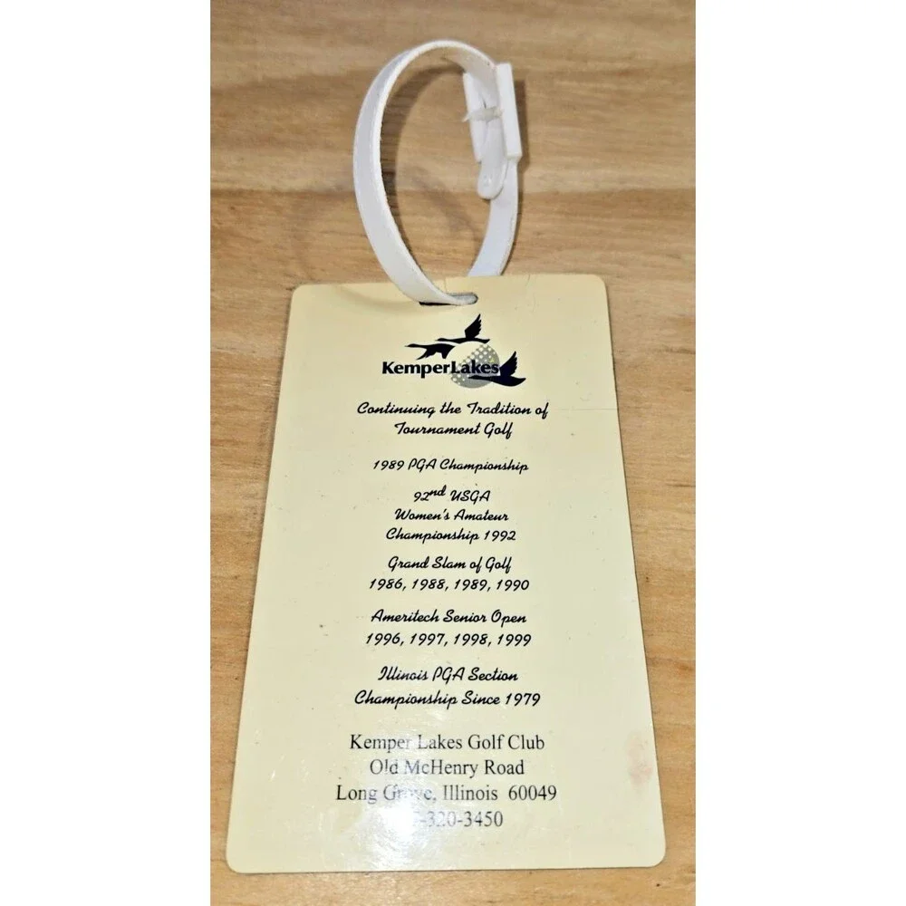 VTG 1990's KEMPER LAKES Golf Club Bag Tag Long Grove Illinois PGA course